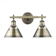  3306-BA2 AB-AB - Orwell AB 2 Light Bath Vanity in Aged Brass with Aged Brass shades